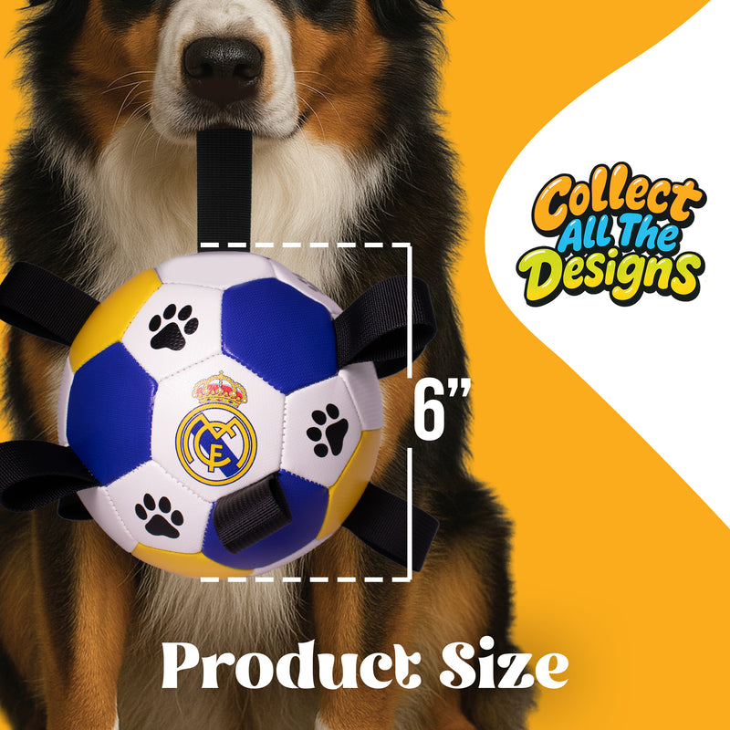 ProBall Pets Interactive Dog Soccer Ball with Grab Tabs - Floats on Water, Fetch & Training Toy for Small Medium Dogs, Herding Breeds - Waterproof Non-Toxic