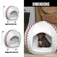 baseball - Igloo Pet Bed - Small