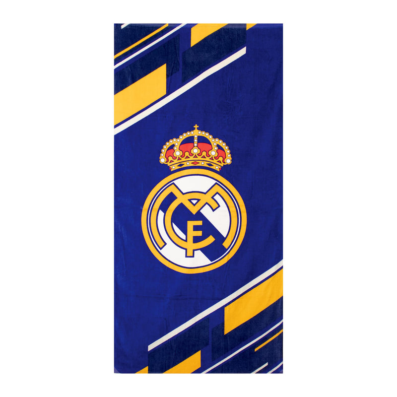Real Madrid CF Official Soccer Towel 30x60 Inches, Ultra Soft & Quick-Dry Fabric, Club Crest Design, Ideal for Beach, Pool, Gym & Bath - 1014