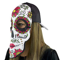 Sugar Skull Fan Mask for Day of the Dead, Día de los Muertos Parties (Pink) Maccabi Art
