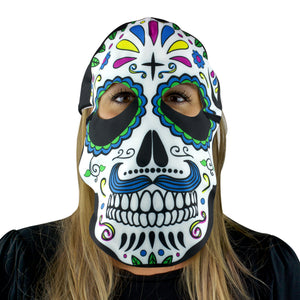 Blue Sugar Skull Fan Mask & Hat Combo – 8587