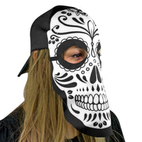Sugar Skull Fan Mask for Day of the Dead, Día de los Muertos Parties Maccabi Art