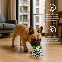 Pro Ball Pets Dog Soccer Ball with Grab Tabs, Size 3, 7 inches, White/Green - 1219