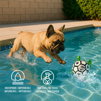 Pro Ball Pets Dog Soccer Ball with Grab Tabs, Size 3, 7 inches, White/Green - 1219