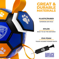 Pro Ball Pets Dog Soccer Ball with Grab Tabs, Size 2, 6 inches, Blue/Orange - 1213