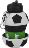 Collapsible Silicone Soccer Ball Water Bottle Maccabi Art, 1 Liter