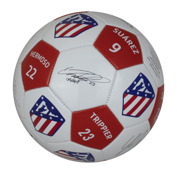 Atlético Madrid Player Signatures Soccer Ball, Size 5, Maccabi Art