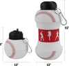 Collapsible Silicone Baseball Water Bottle Maccabi Art, 1 Liter