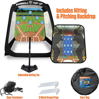 Maccabi Art 8' Pop-Up Baseball/Softball Practice Tent for Hitting and Pitching