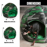 Camouflage - Ball Pet Igloo Bed- Small