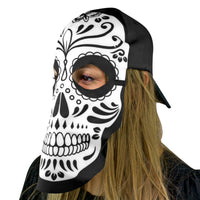Sugar Skull Fan Mask for Day of the Dead, Día de los Muertos Parties Maccabi Art