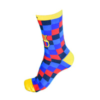 FC Barcelona Checkered Calf-length Socks Size 9-13 Maccabi Art