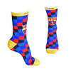 FC Barcelona Checkered Calf-length Socks Size 9-13 Maccabi Art