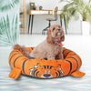 Maccabi Art Tiger- Round Bolster Cuddle Pet Bed- Medium 24"