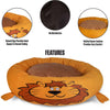 Maccabi Art Lion- Round Bolster Cuddle Pet Bed- Medium 23"